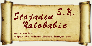 Stojadin Malobabić vizit kartica